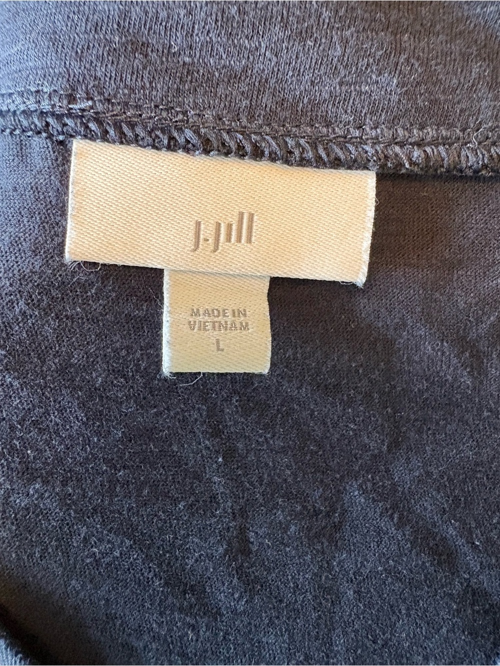 J. Jill Navy Blue Cotton Gauze V-Neck Sleeveless Tank | Women’s Large - Picture 2 of 8